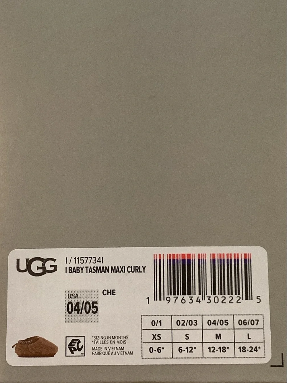UGG Baby Tasman Maxi Curly Slippers New In Box